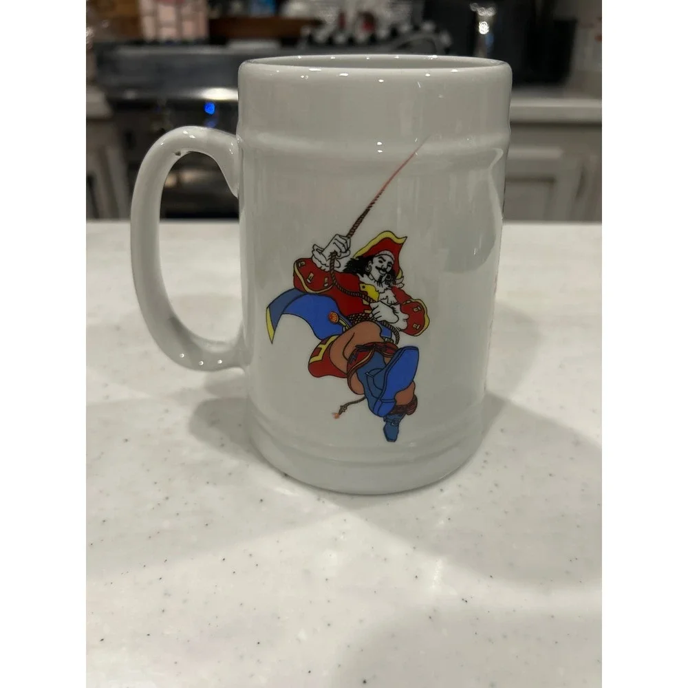 Captain Morgan Spiced Rum Beer Stein Ceramic Pirate Mascot Tankard Mug 5.5 Inch